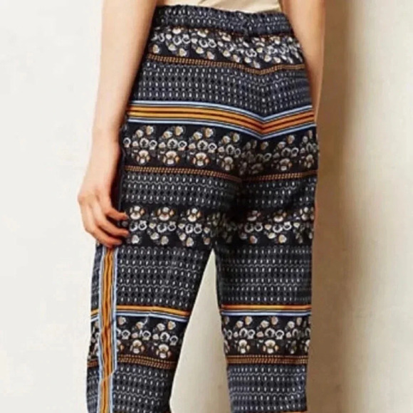 Anthropologie Elevenses aralia print boho crop pants size 2 Q24 - Picture 4 of 9